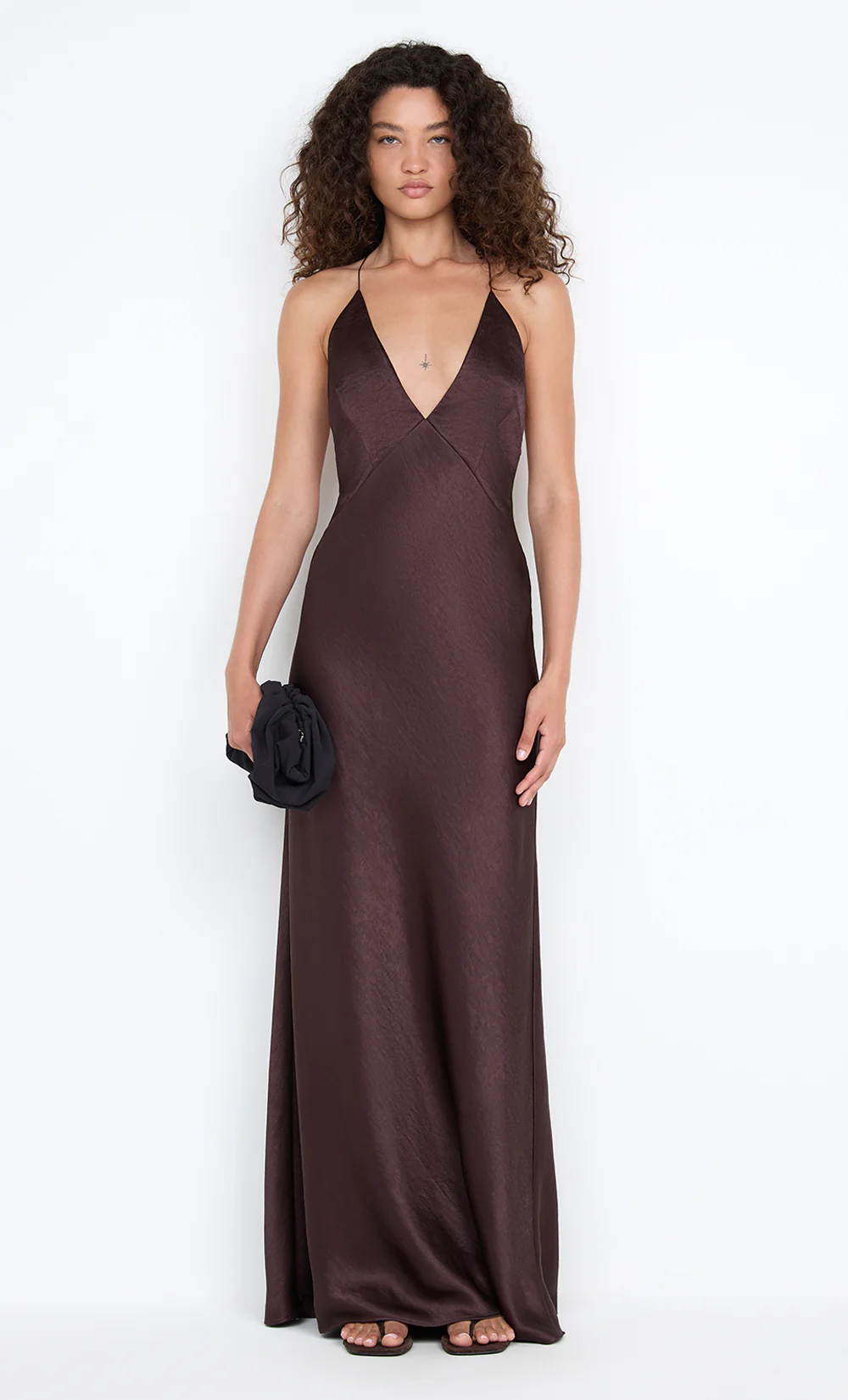 ARIAHN MAXI DRESS - DARK CHOCOLATE - Image 4