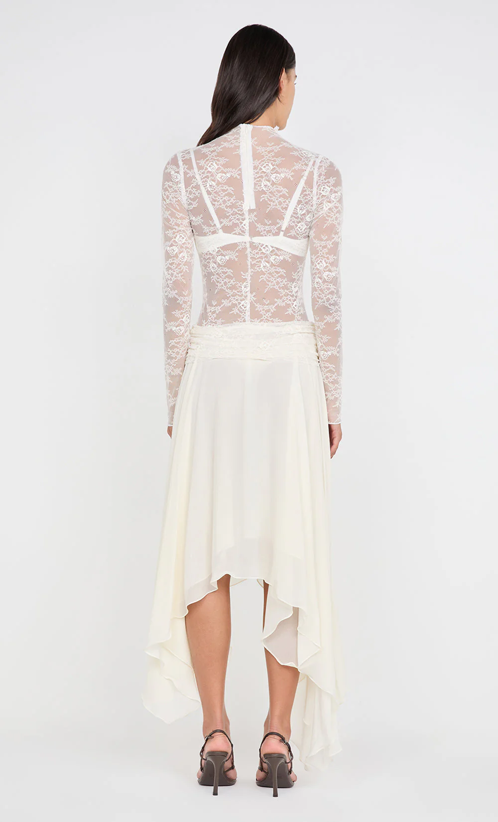 AUDREY ASYM MIDI DRESS - IVORY - Image 6