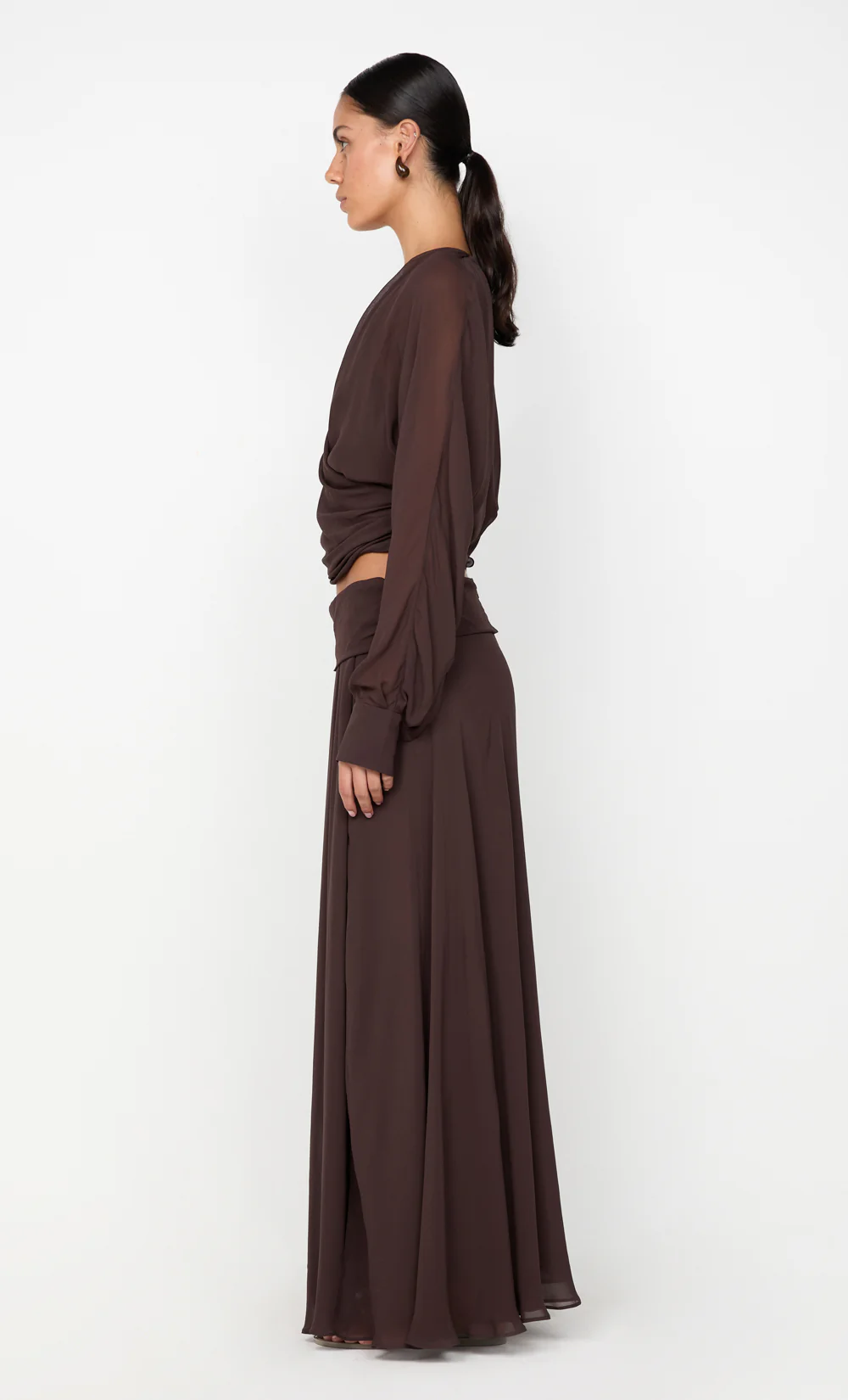 AURELIA MAXI SKIRT - DARK CHOCOLATE - Image 5