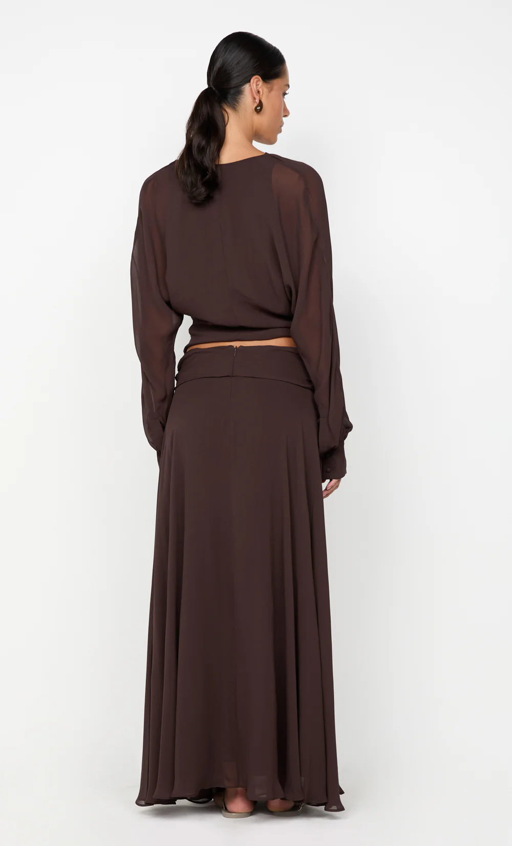 AURELIA MAXI SKIRT - DARK CHOCOLATE - Image 6