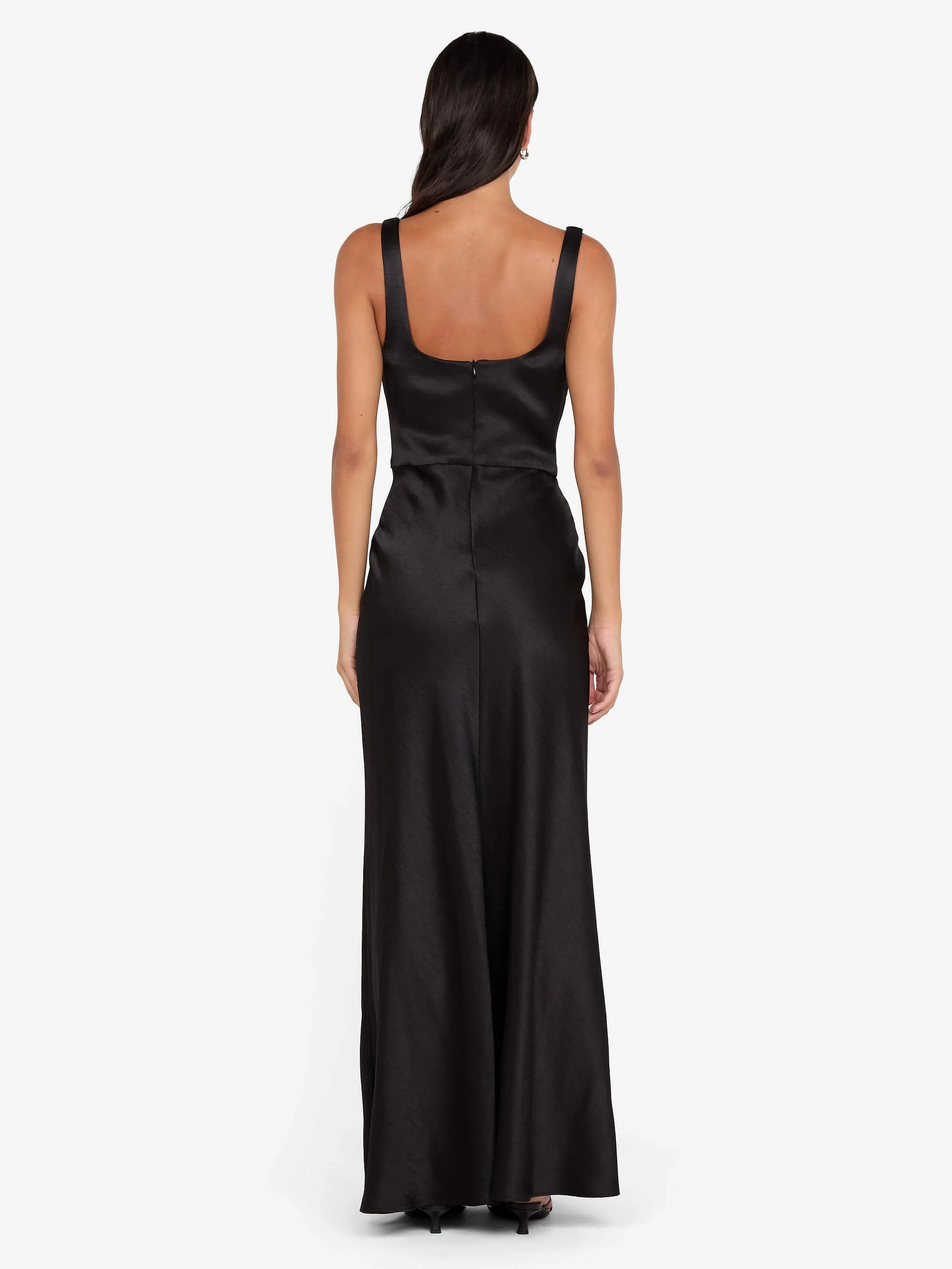AUSTEN COWL NECK MAXI DRESS - BLACK - Image 3