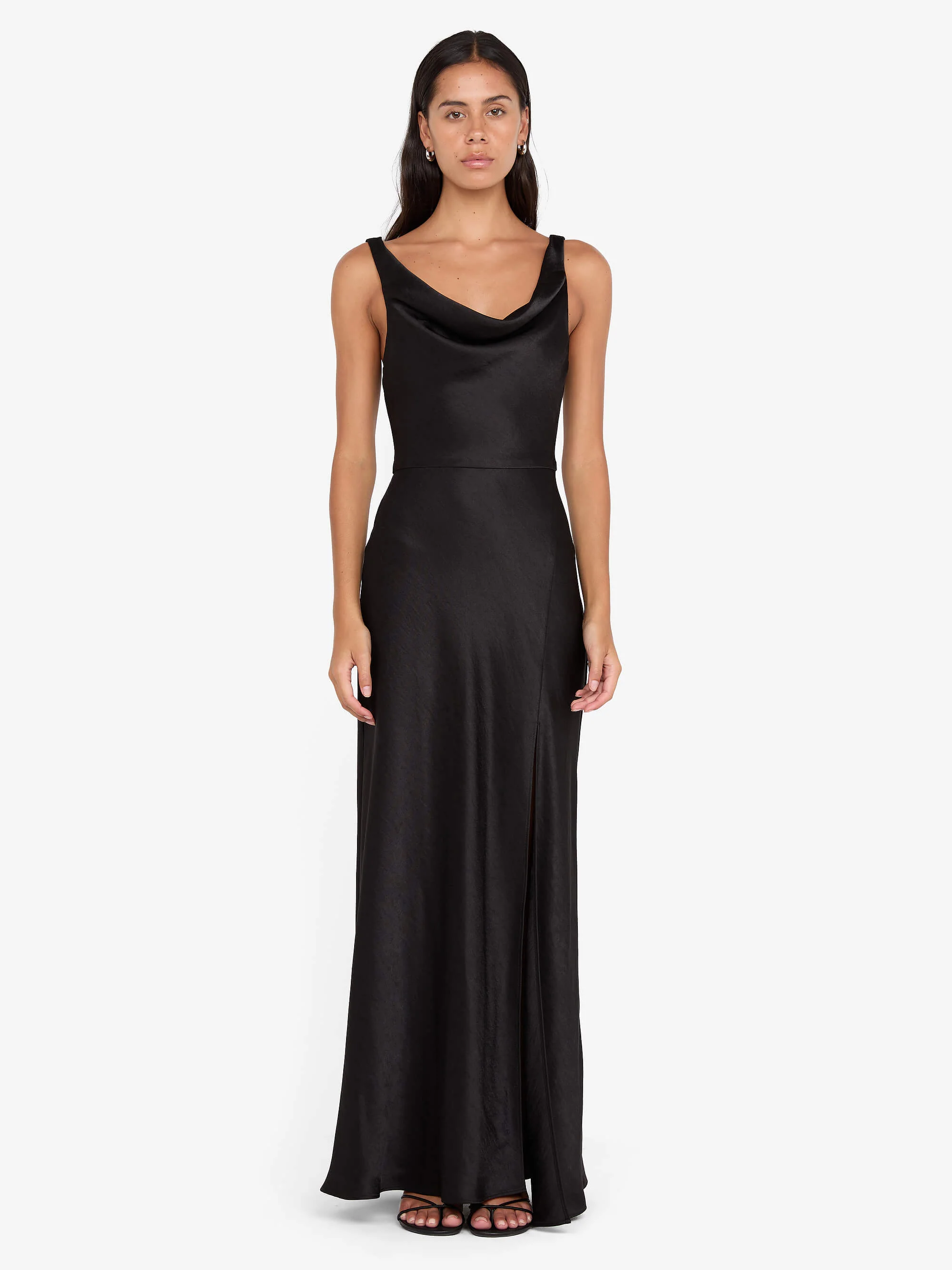 AUSTEN COWL NECK MAXI DRESS - BLACK - Image 4