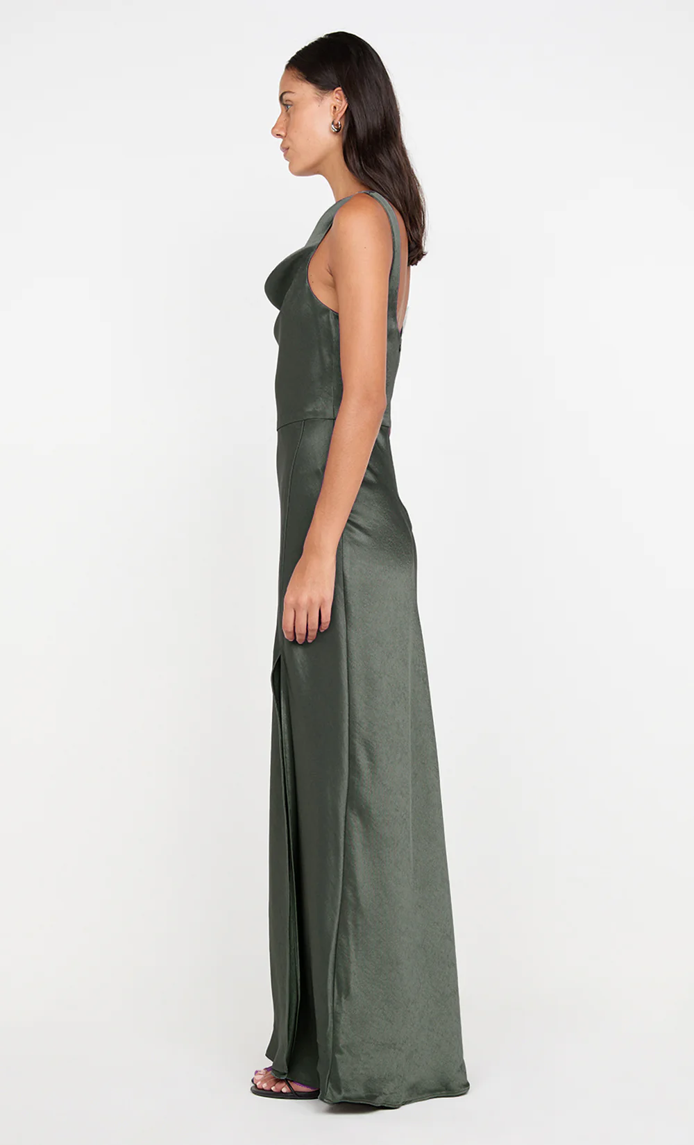 AUSTEN COWL NECK MAXI DRESS - DARK WILLOW - Image 4