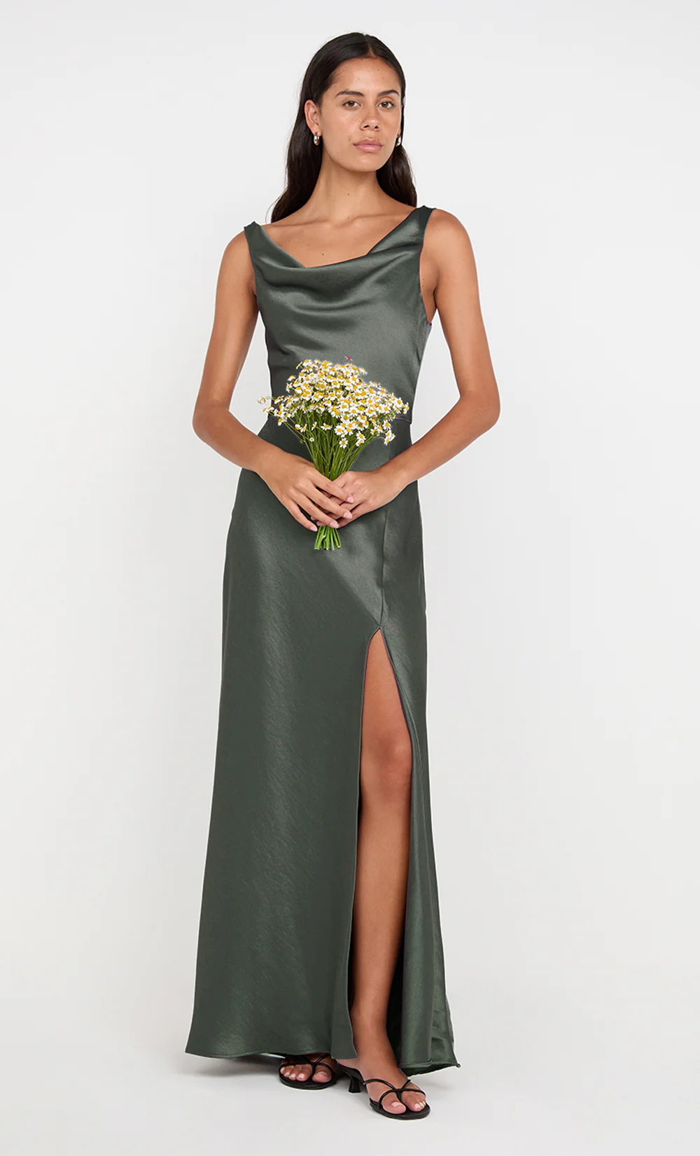 AUSTEN COWL NECK MAXI DRESS - DARK WILLOW - Image 5
