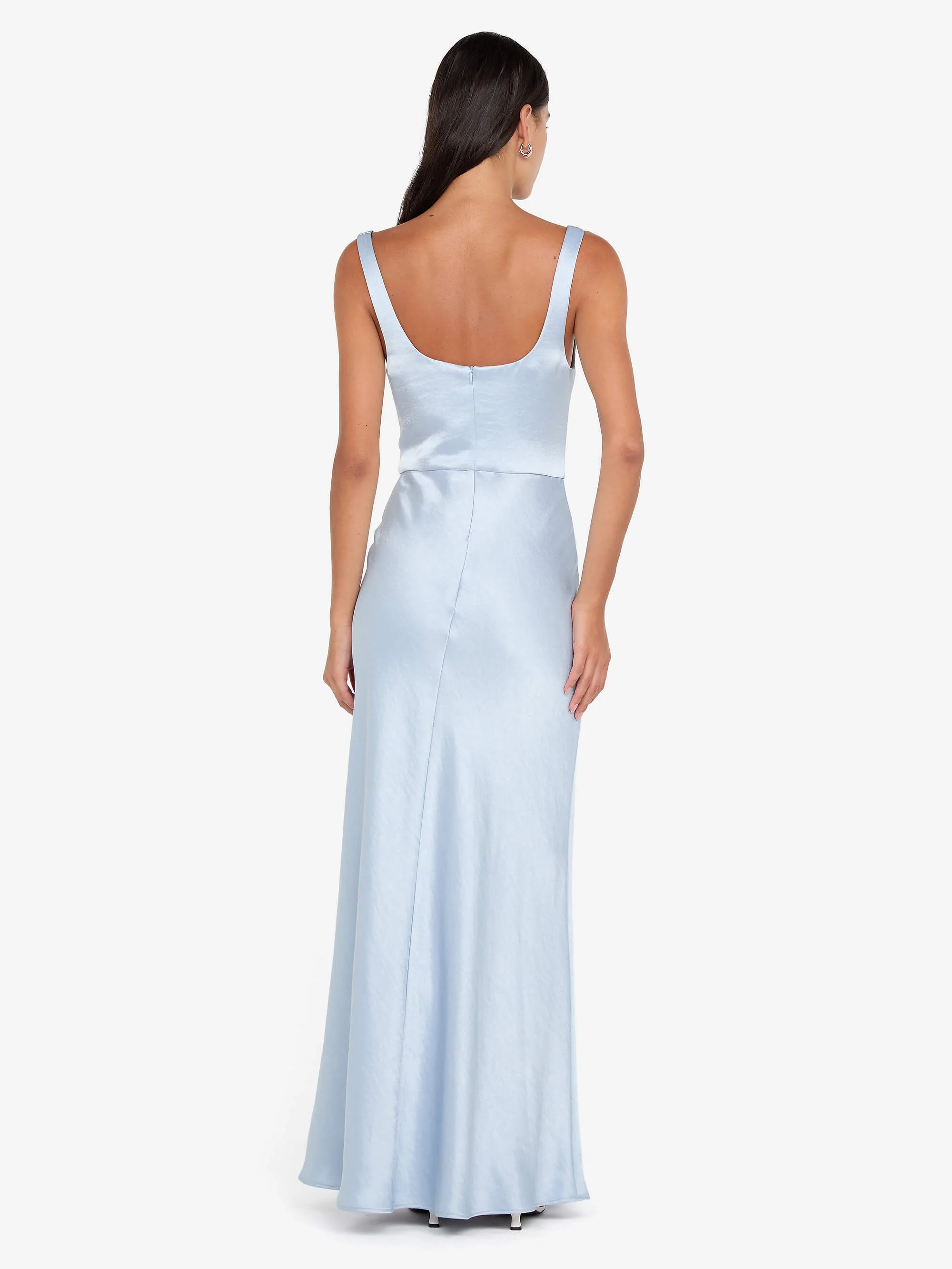 AUSTEN COWL NECK MAXI DRESS - DUSTY BLUE - Image 3