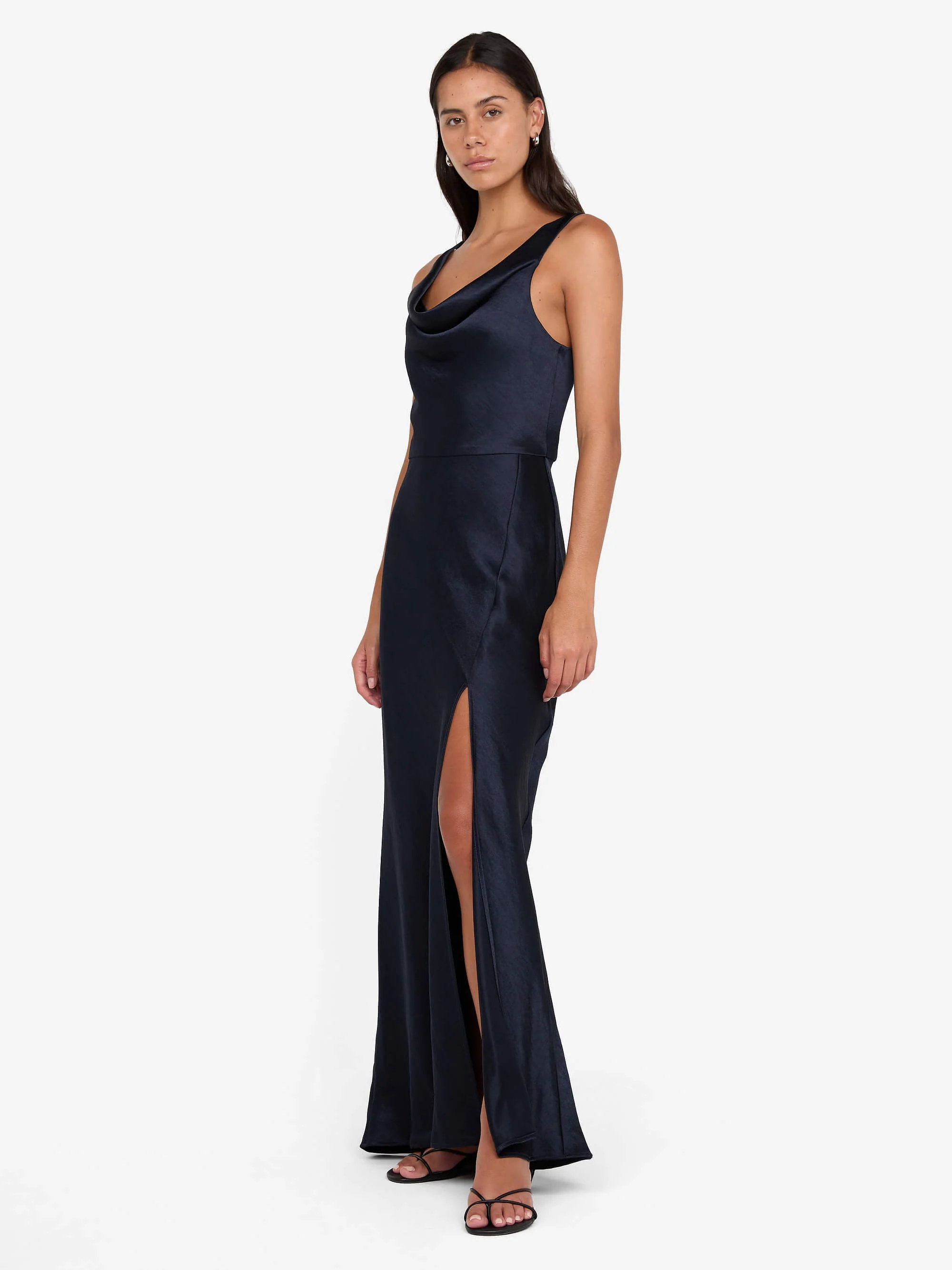 AUSTEN COWL NECK MAXI DRESS - INK - Image 3