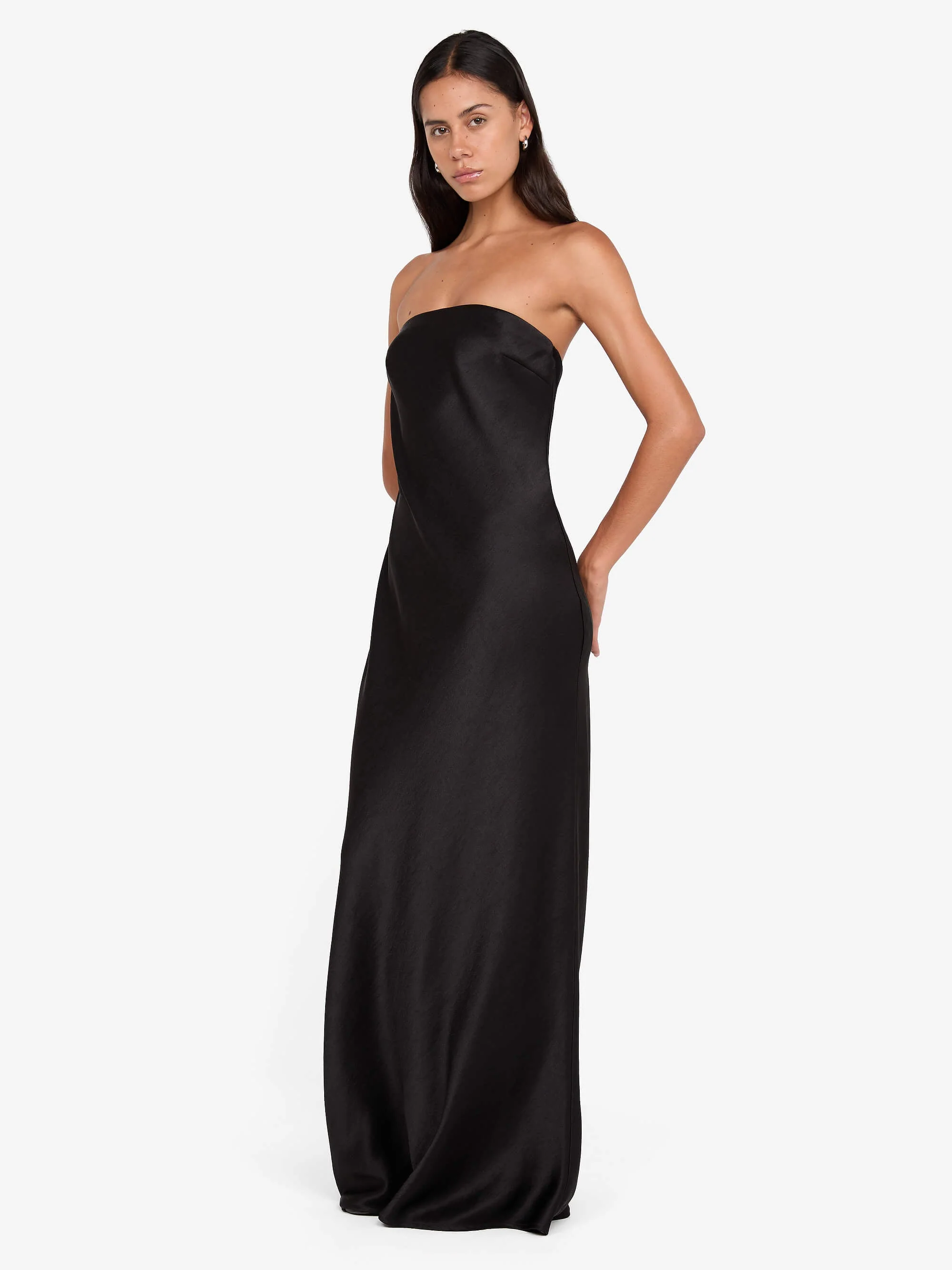 AUSTEN STRAPLESS MAXI DRESS - BLACK - Image 4