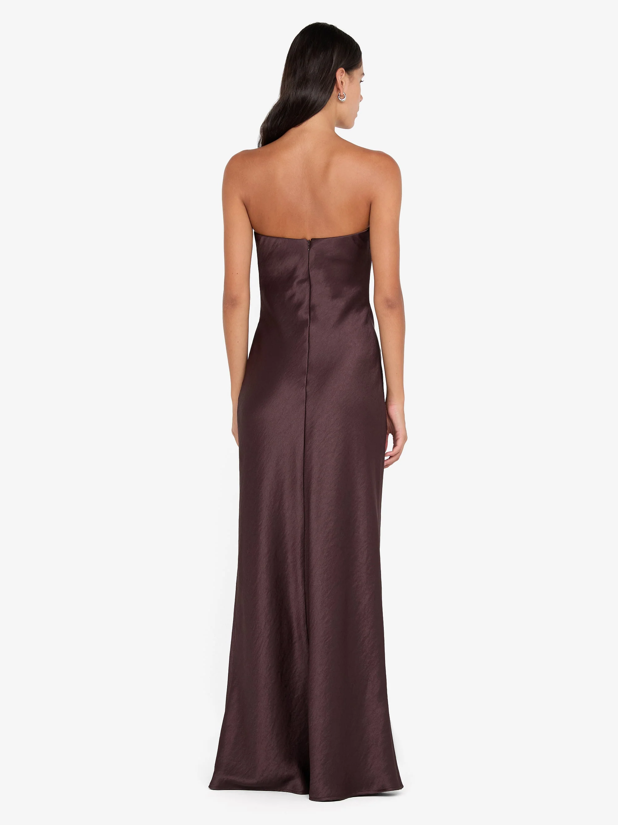 AUSTEN STRAPLESS MAXI DRESS - DARK CHOCOLATE - Image 4