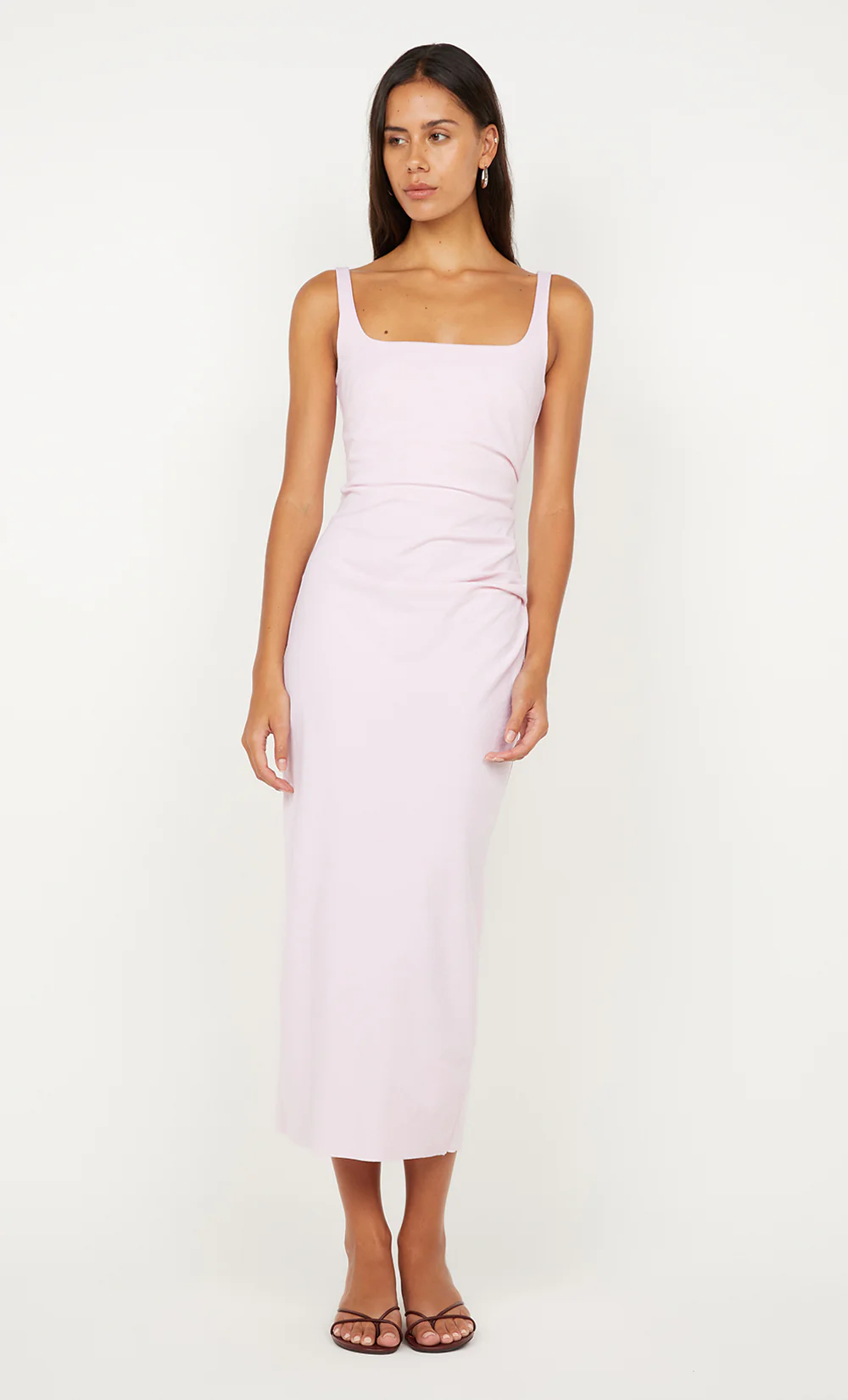 AVELINE TUCK MIDI DRESS - BALLET PINK - Image 3