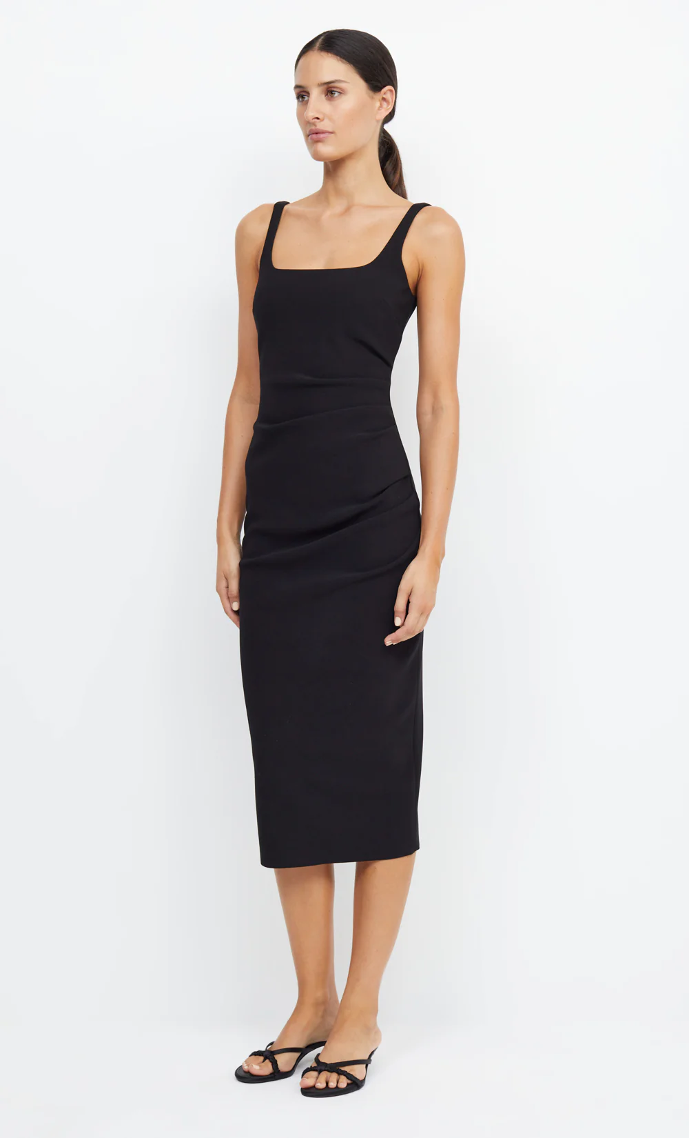 BE MINE SQUARE NECK DRESS - BLACK - Image 4