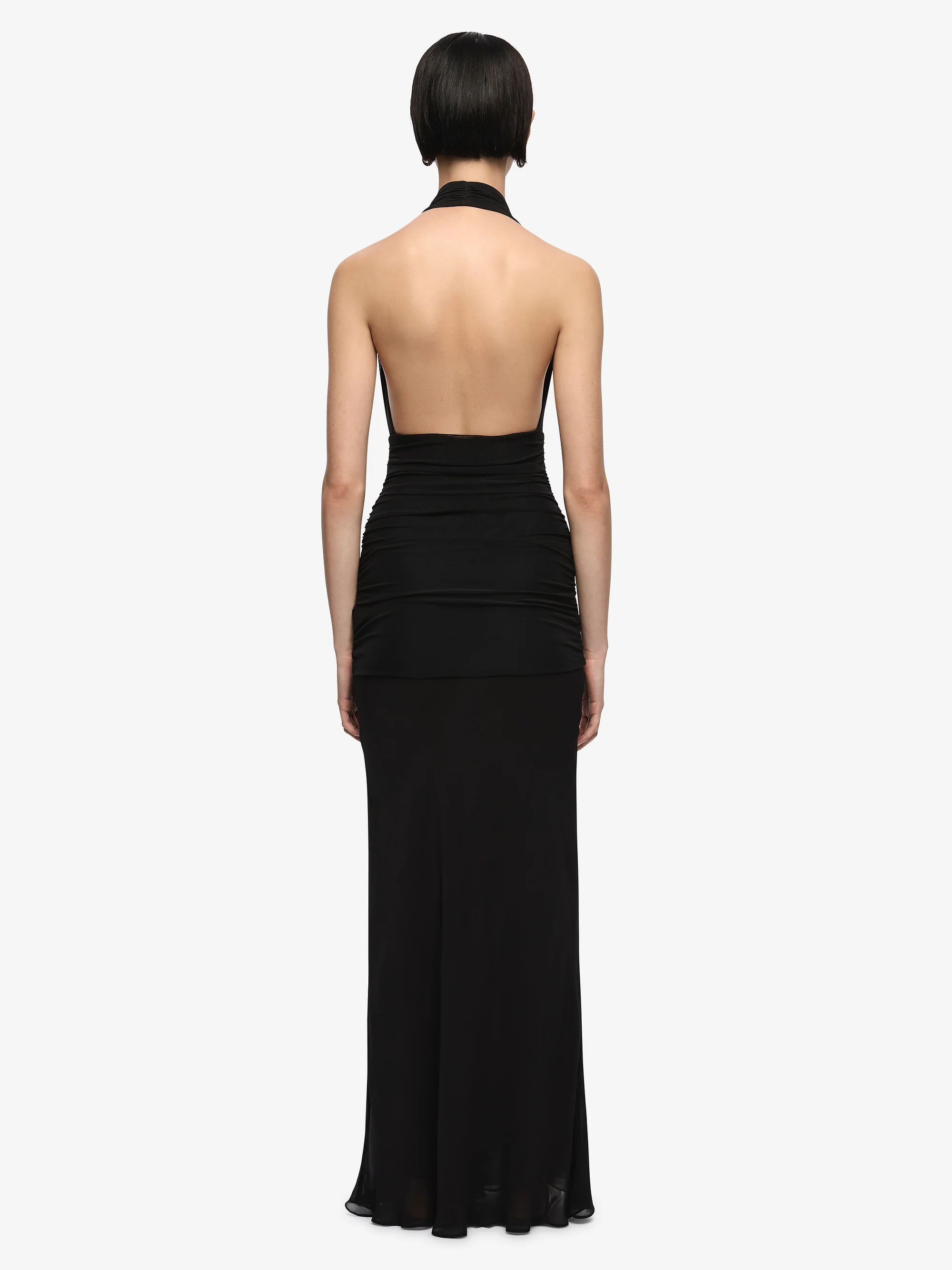 CASSIS DRAPE MAXI DRESS - BLACK - Image 4
