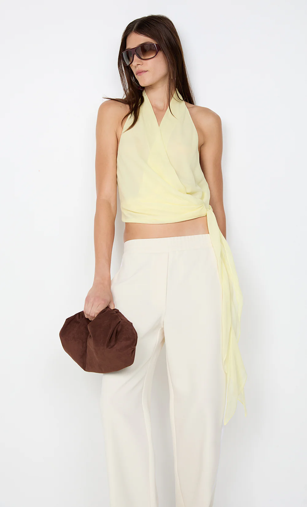 CELYSE HALTER TOP - ICE YELLOW - Image 3