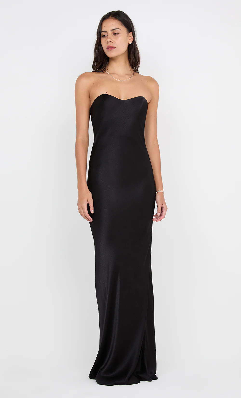 CINDER STRAPLESS MAXI DRESS - BLACK - Image 3