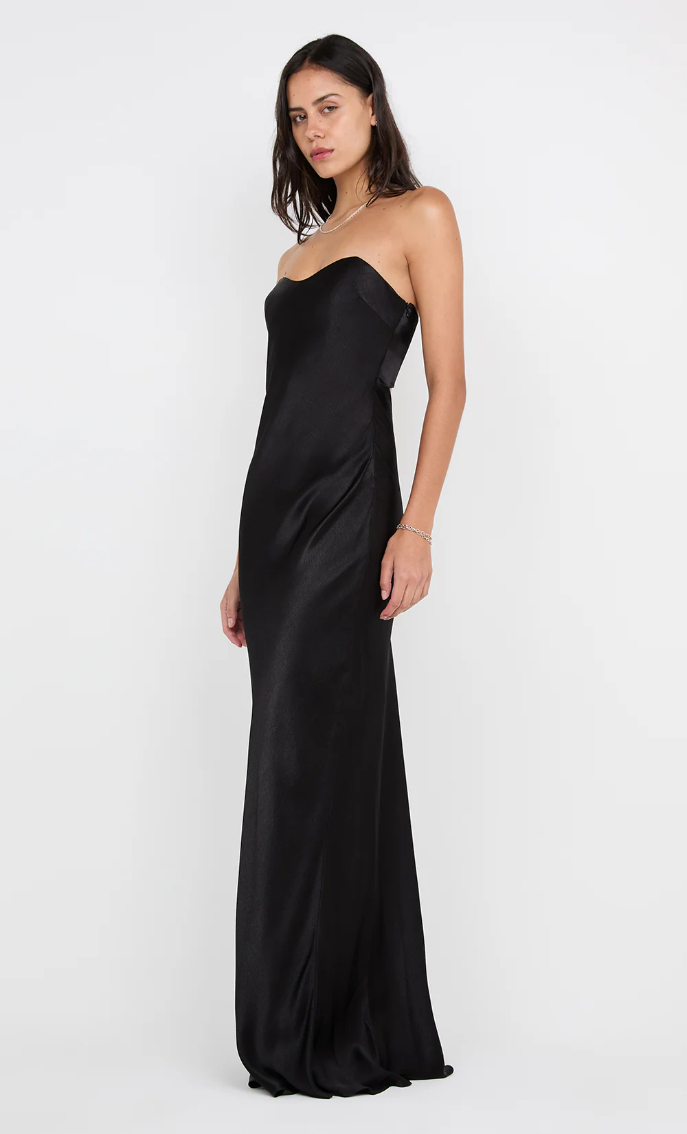 CINDER STRAPLESS MAXI DRESS - BLACK - Image 4