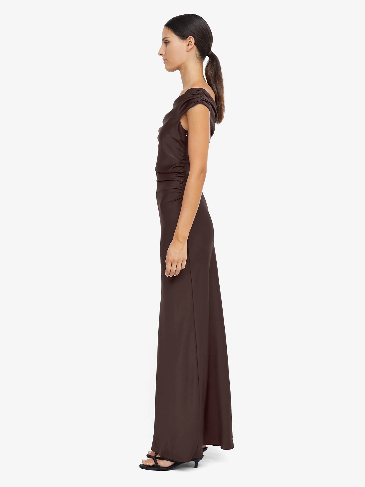 ETERNITY OFF SHOULDER MAXI - DARK CHOCOLATE - Image 3