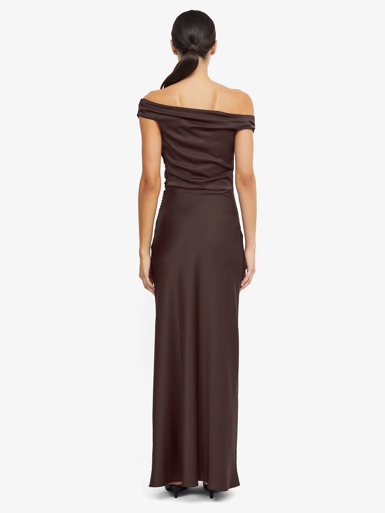 ETERNITY OFF SHOULDER MAXI - DARK CHOCOLATE - Image 4