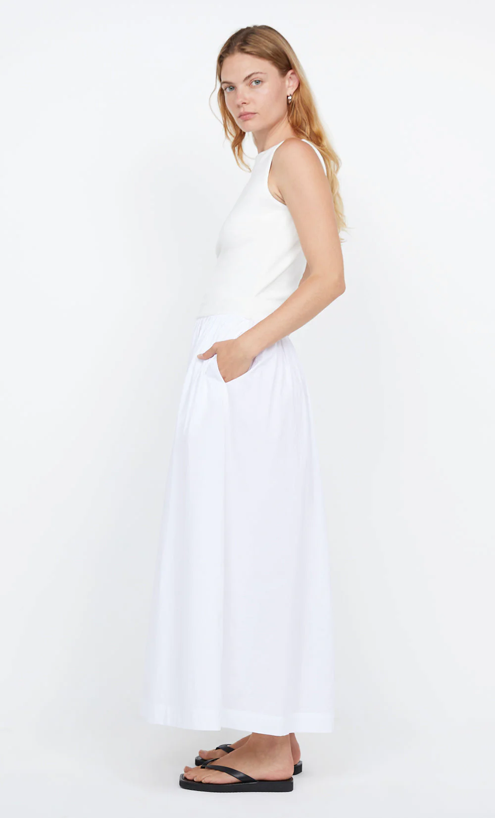 FREYA BOAT NECK DRESS - IVORY - Image 3