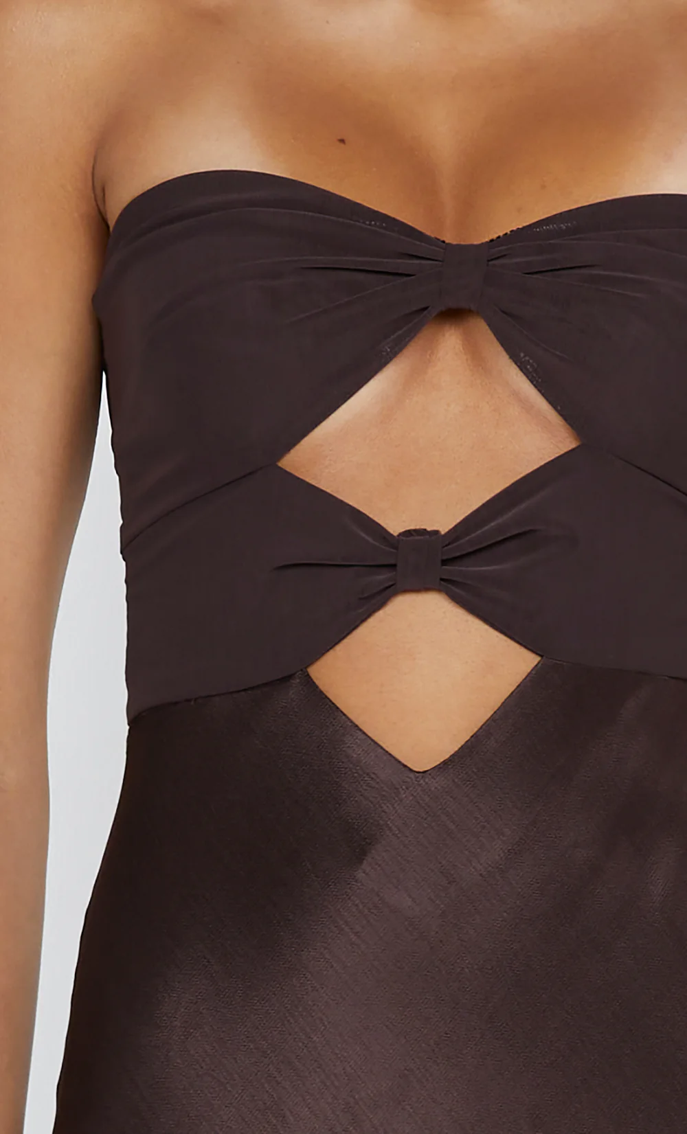 HALLE STRAPLESS DRESS - CHOCOLATE - Image 3
