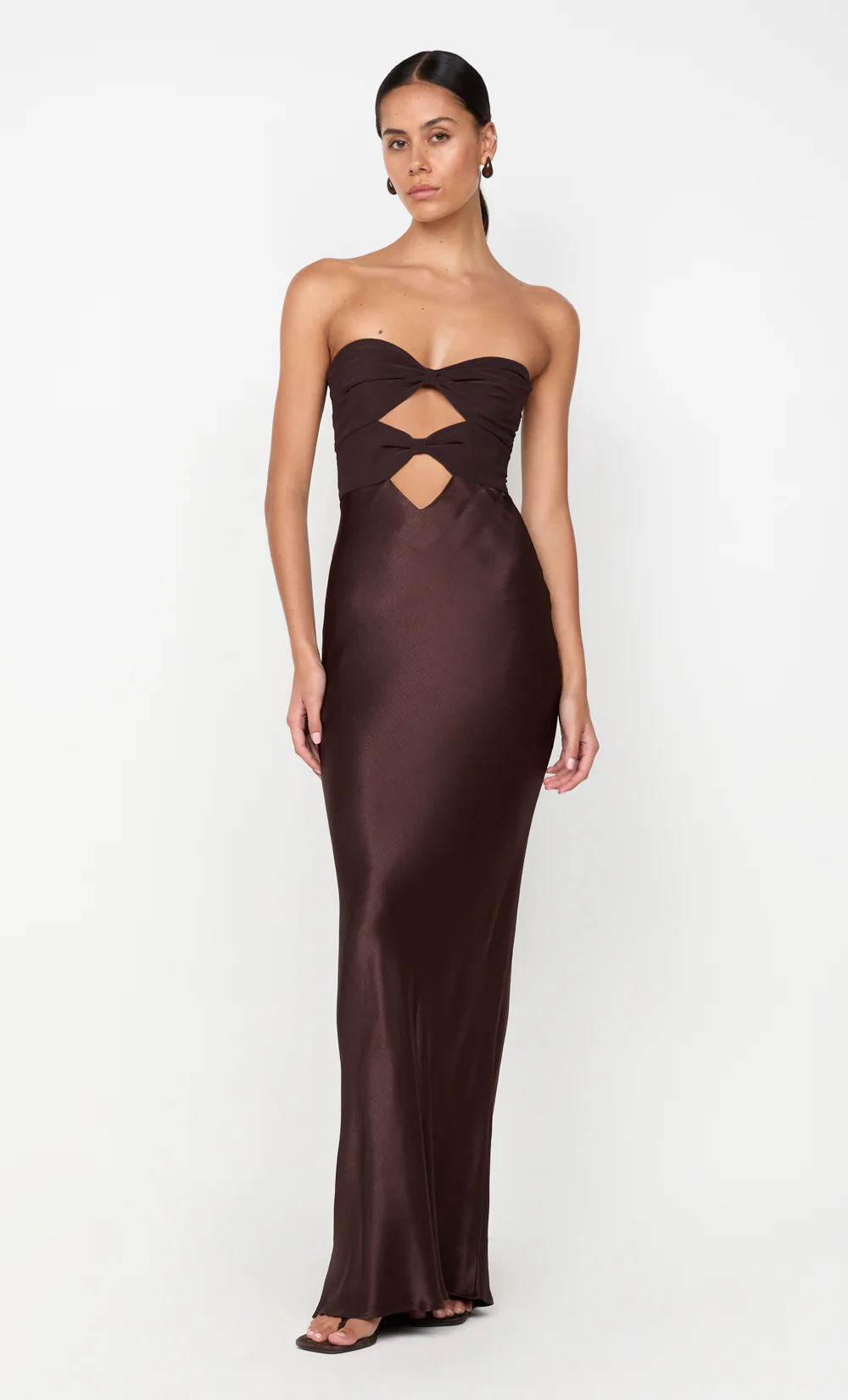 HALLE STRAPLESS DRESS - CHOCOLATE - Image 6