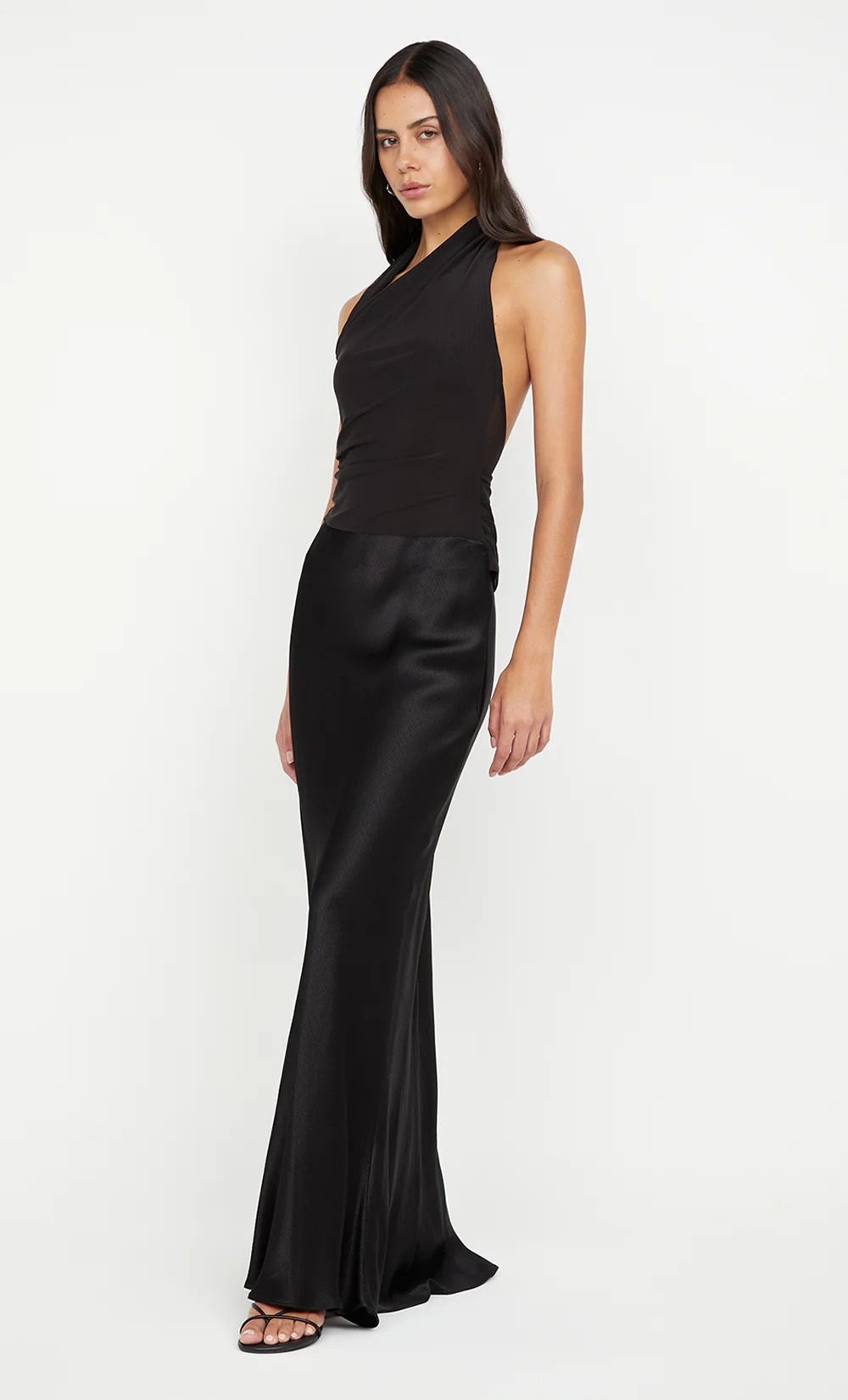 IDA HALTER MAXI DRESS - BLACK - Image 3