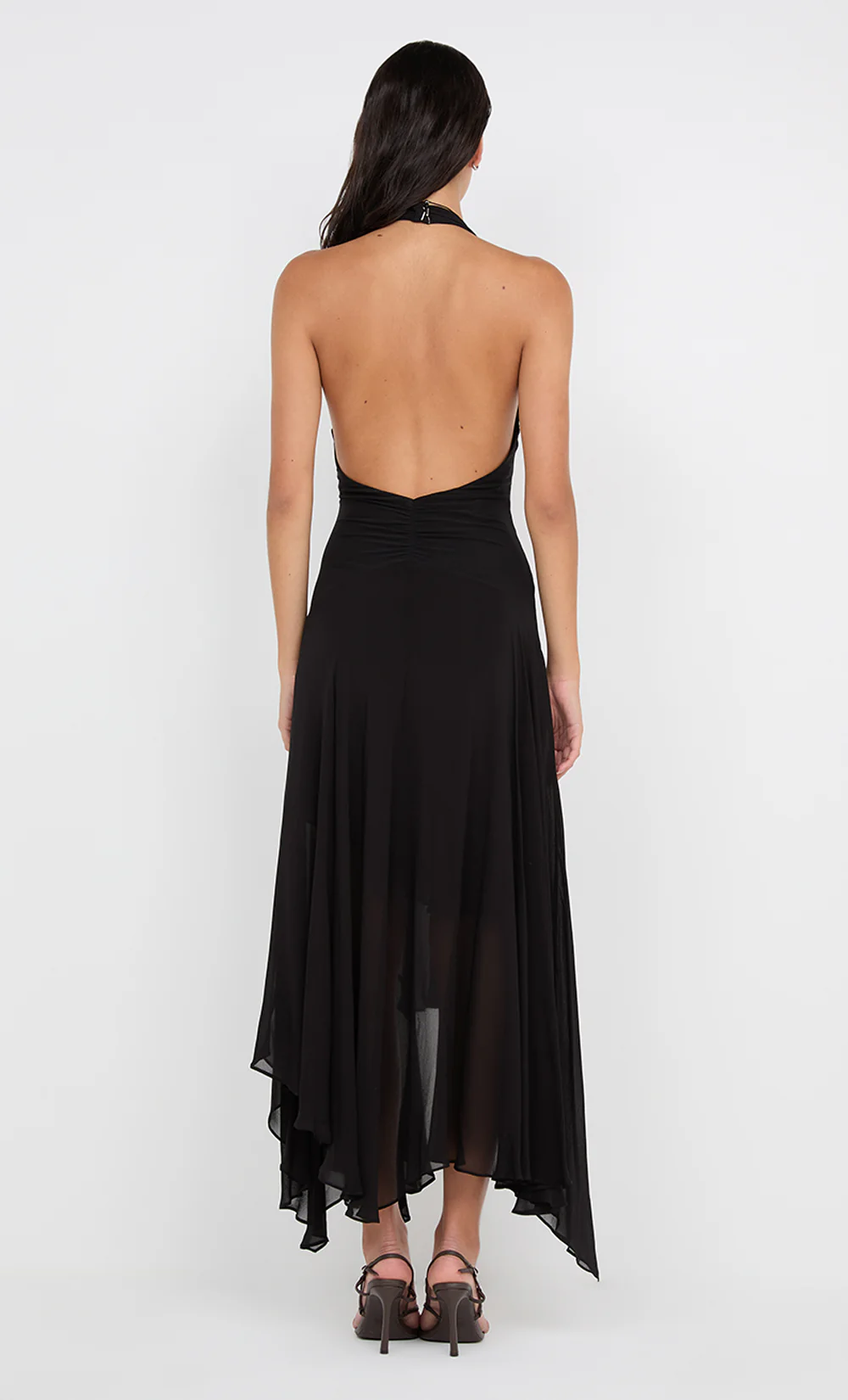 IDA WRAP MIDI DRESS - BLACK - Image 8