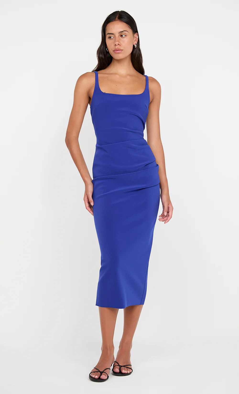 KARINA TUCK MIDI DRESS - SAPPHIRE - Image 5