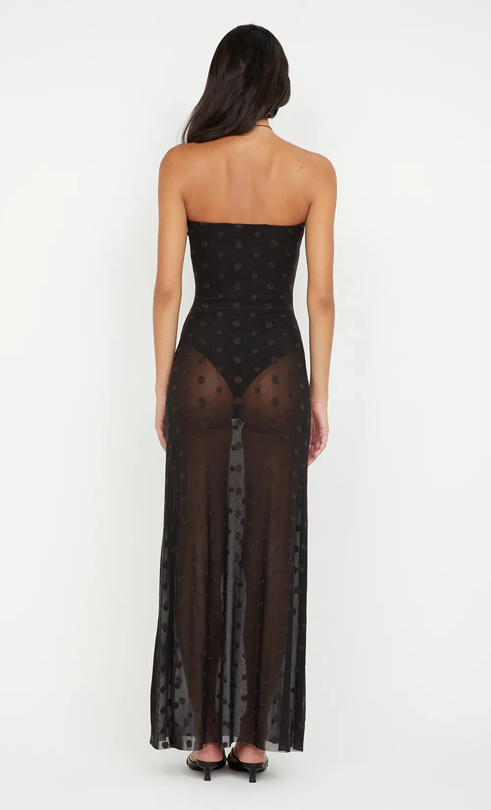 KARLA STRAPLESS MAXI DRESS - BLACK/CHOC SPOT - Image 7
