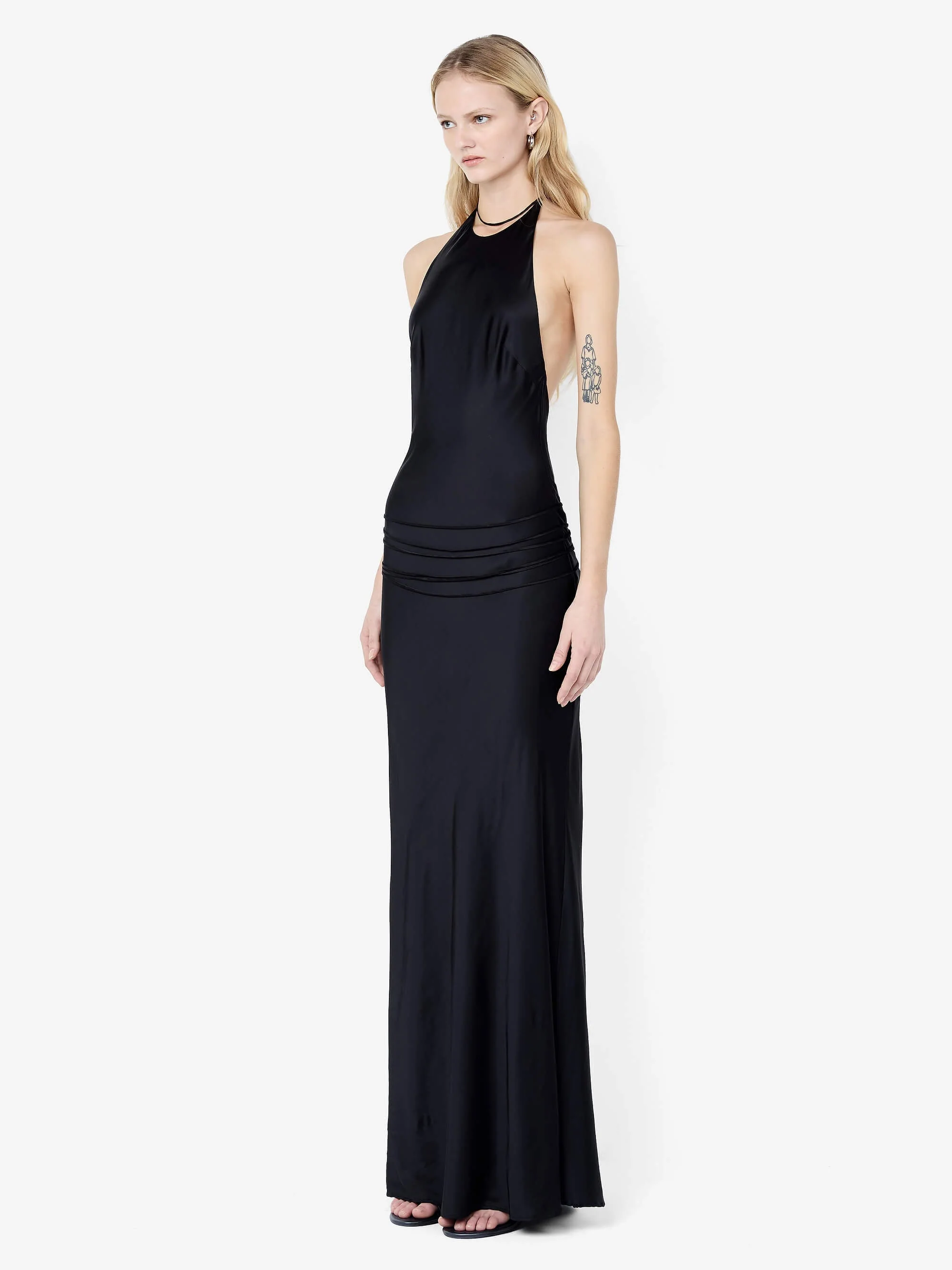 QUENTIN RACER MAXI DRESS - BLACK - Image 3