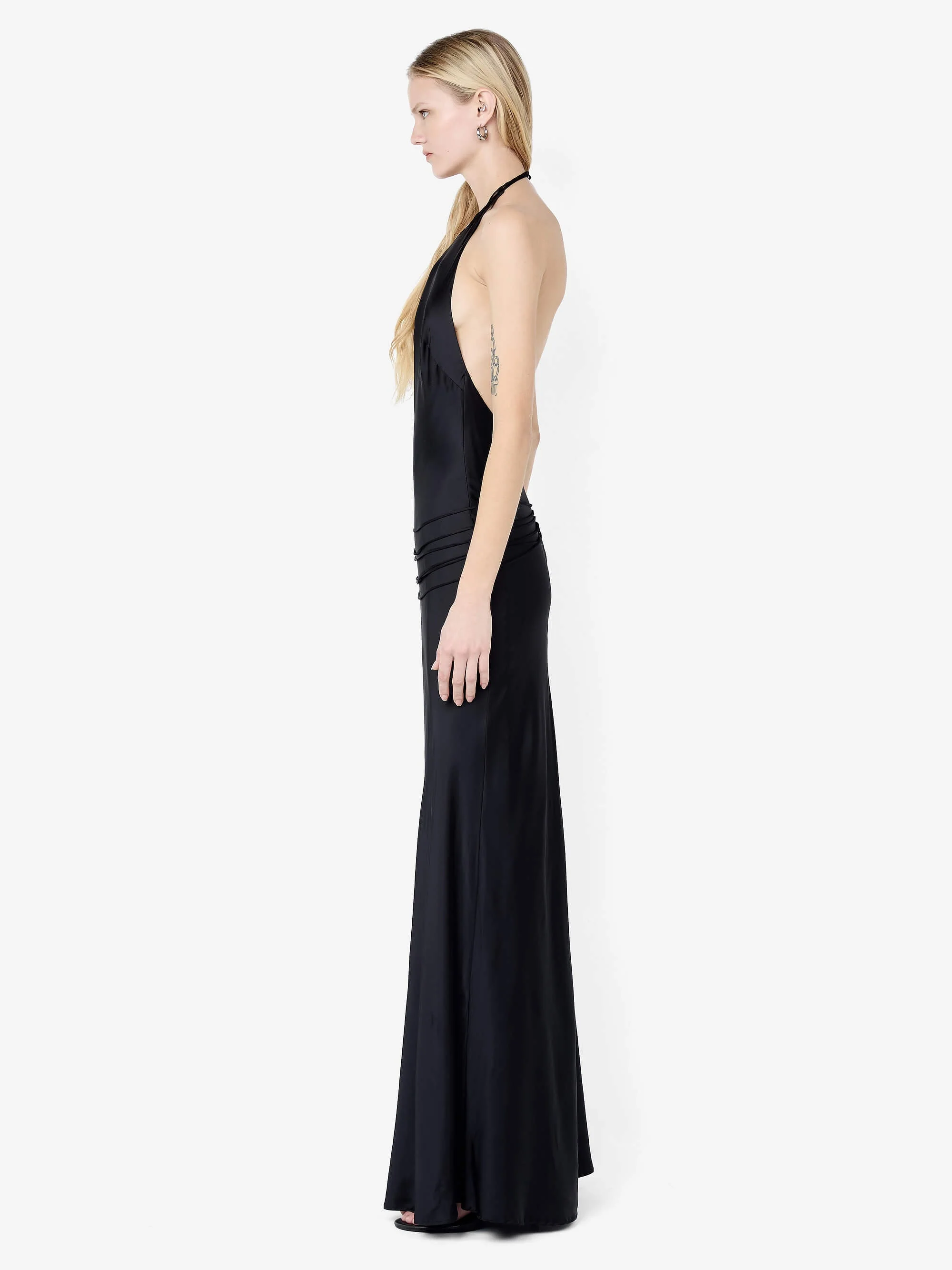 QUENTIN RACER MAXI DRESS - BLACK - Image 4