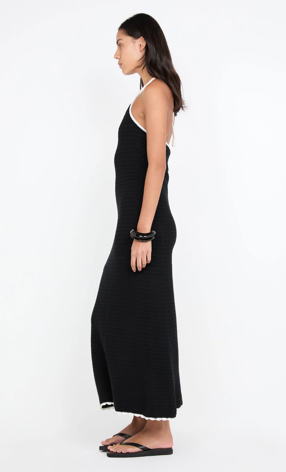 RAVYN HALTER MAXI DRESS - BLACK/WHITE - Image 3