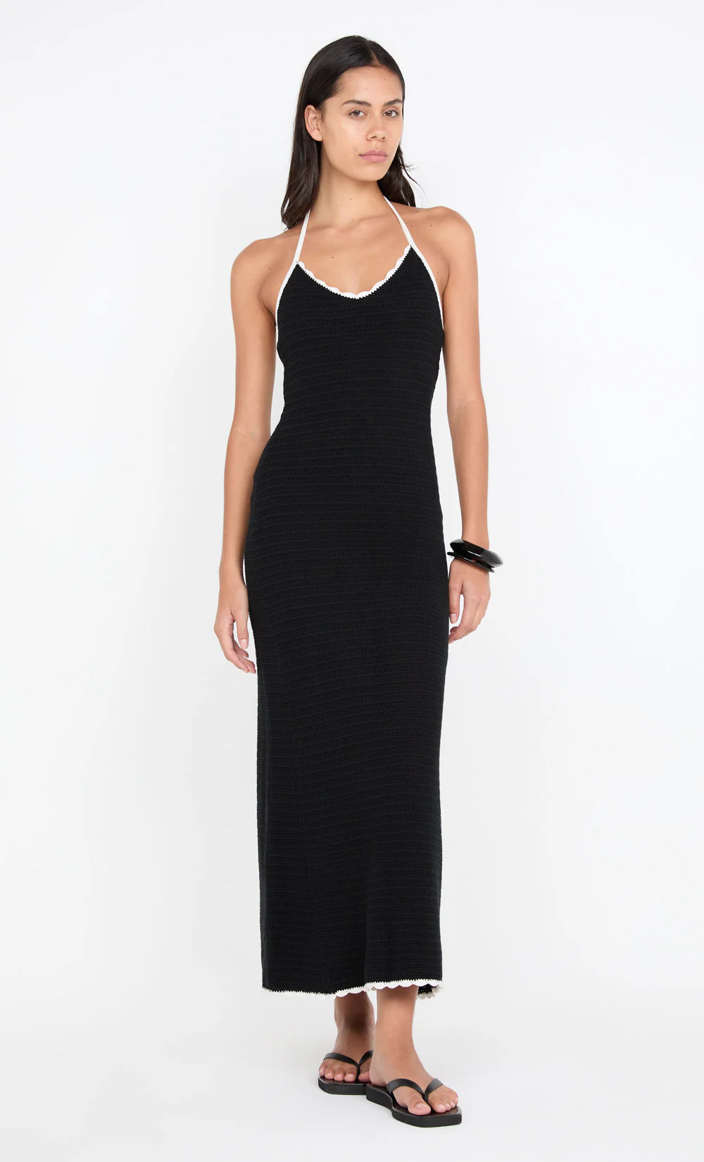RAVYN HALTER MAXI DRESS - BLACK/WHITE - Image 4