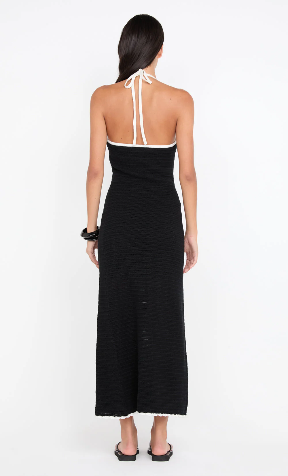 RAVYN HALTER MAXI DRESS - BLACK/WHITE - Image 5