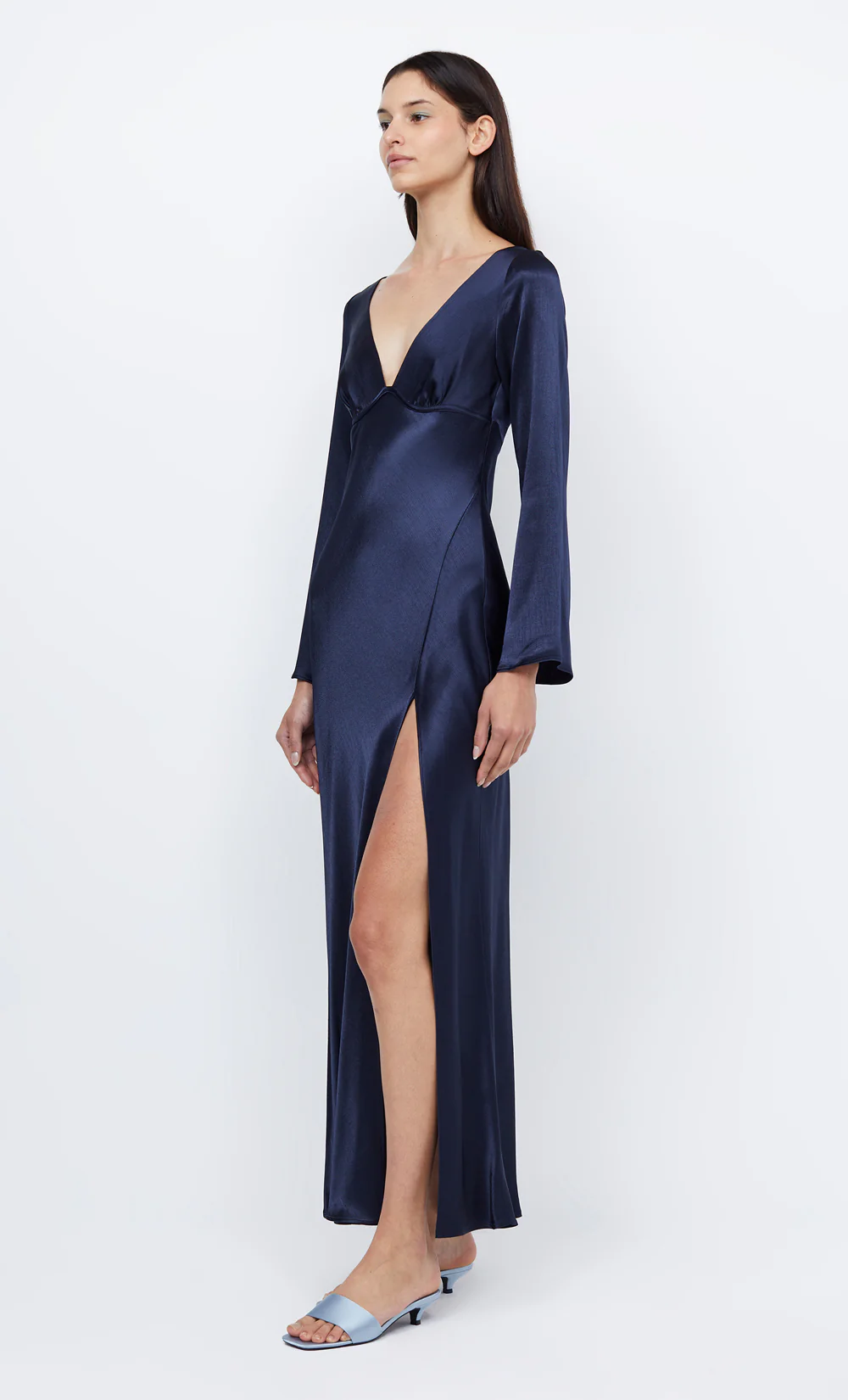 REN LONG SLEEVE MAXI DRESS - INK - Image 3
