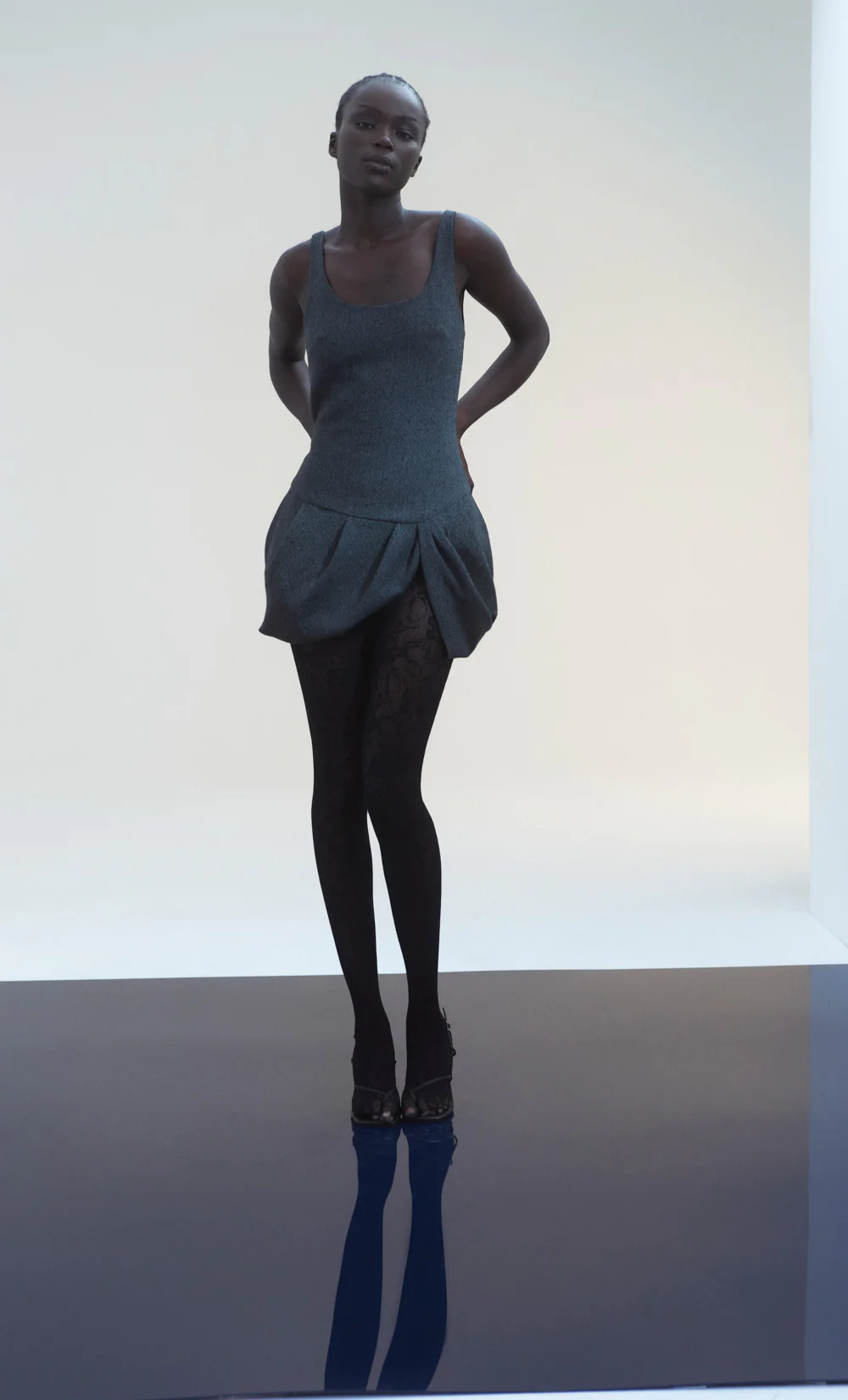 SHAE MINI DRESS - CHARCOAL - Image 5