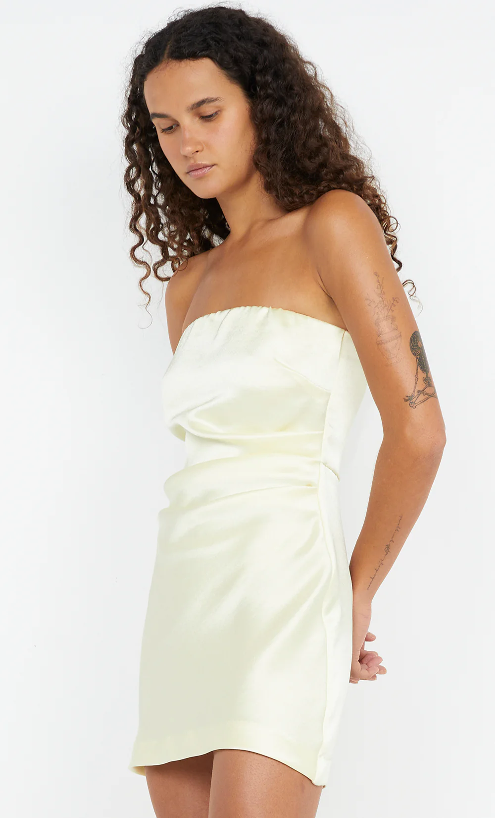 SYMONE STRAPLESS MINI DRESS - ICE YELLOW - Image 5