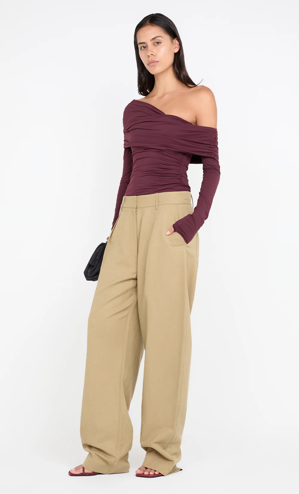 TILLIE DRAPE TOP - PLUM - Image 5