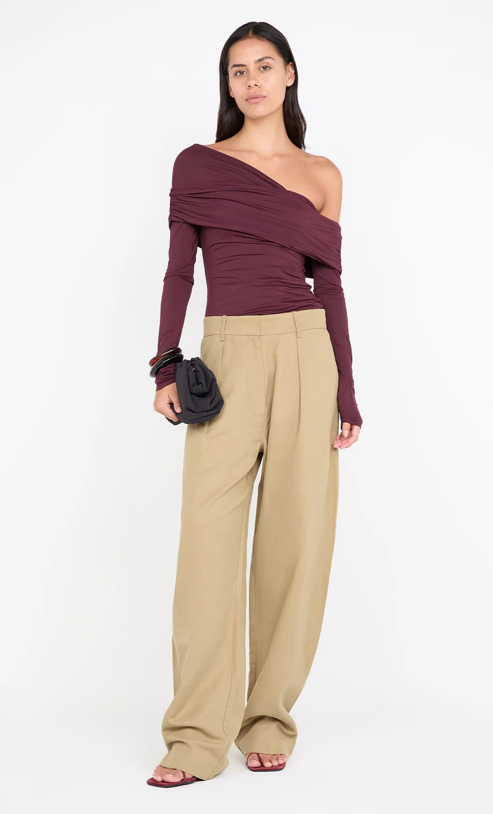 TILLIE DRAPE TOP - PLUM - Image 6